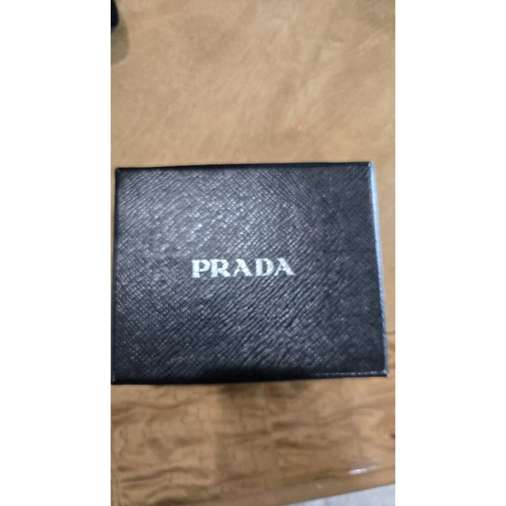 Prada Vintage Black Gaufre Nylon Kiss-Lock Coin Pouch Full Set - Box &...